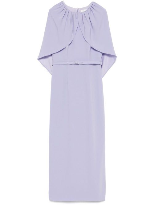Cape crepe midi dress - Purple