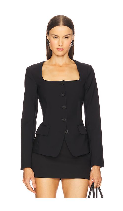 SIMKHAI Marlowe U-neck Jacket in Black.  10. Also in 0, 2, 4