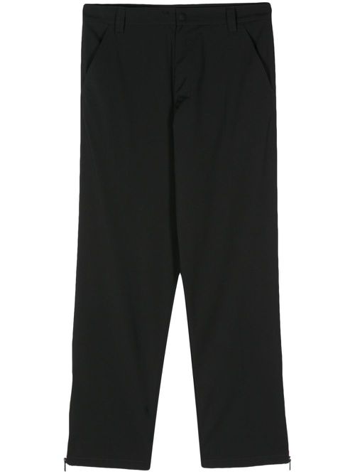 Ankle-zips straight-leg trousers - Black