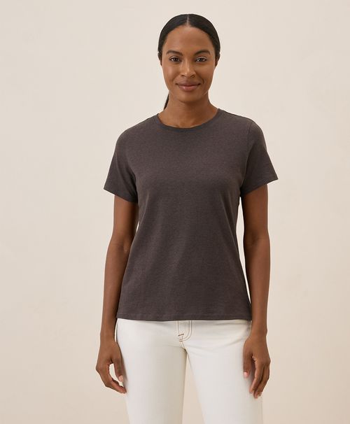 Women's Chocolate Heather Softspun Crew Neck Tee