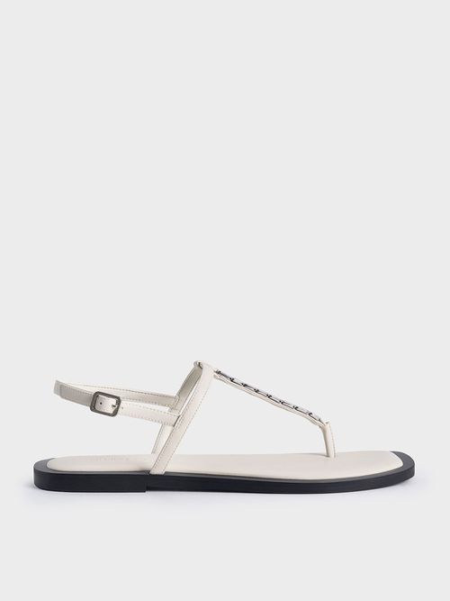 Charles & Keith - Chain-Link Thong Sandals