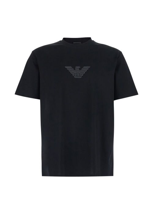Logo-Embroidered Cotton T-Shirt — Black
