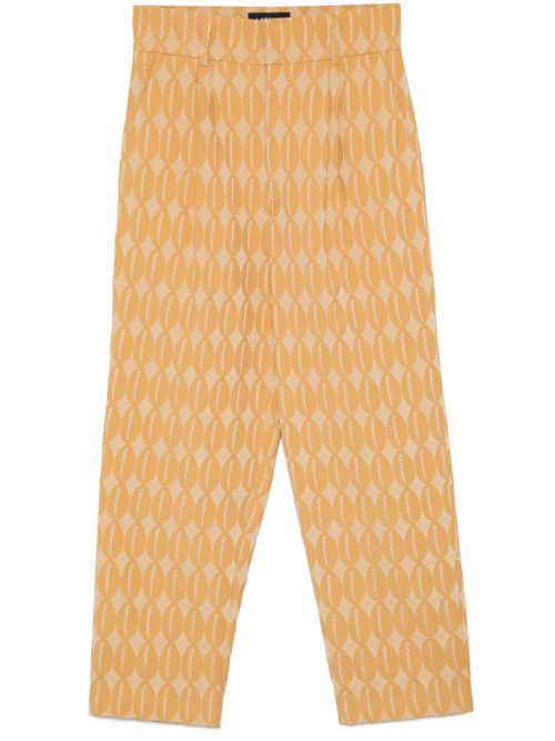 Jacquard Straight Trousers - Men's - Cotton/Polyester