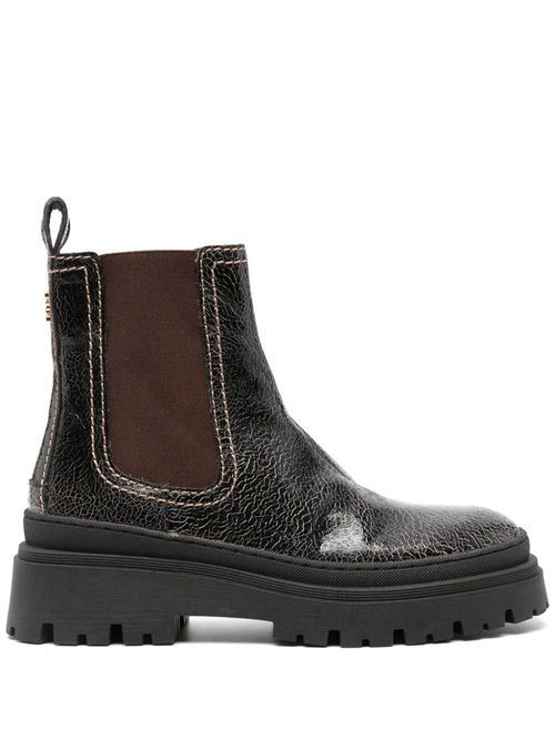 Cracked Chelsea boots - Brown