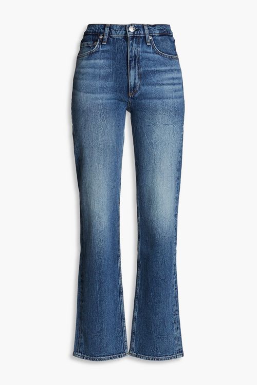 Harlow faded high-rise straight-leg jeans