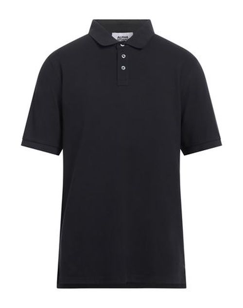 Alpha Studio Man Polo shirt Black Size 46 Cotton, Elastane