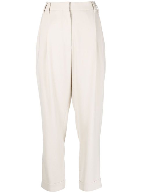 Straight-leg tailored trousers - Neutrals