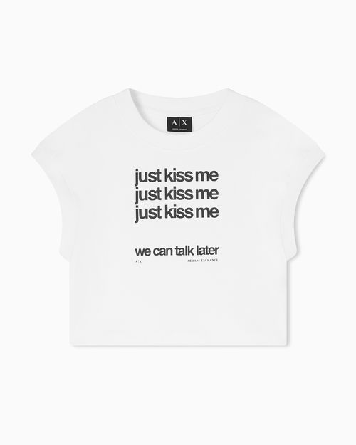 Heavy cotton jersey crop top T-shirt