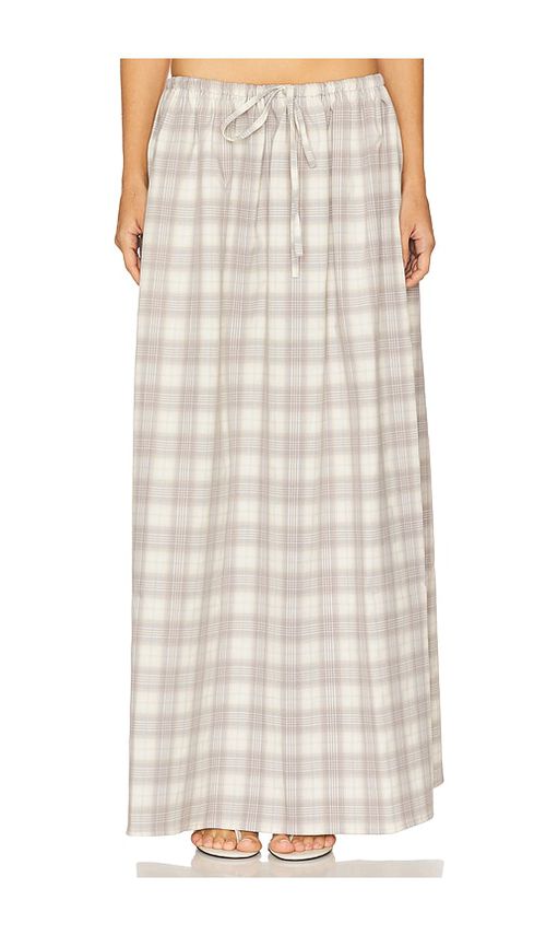 LIONESS Sweet Escape Maxi Skirt in Smoke Plaid.  XXS also in L, M