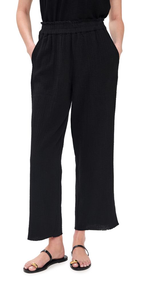 Leon Crop Pants Black Gauze
