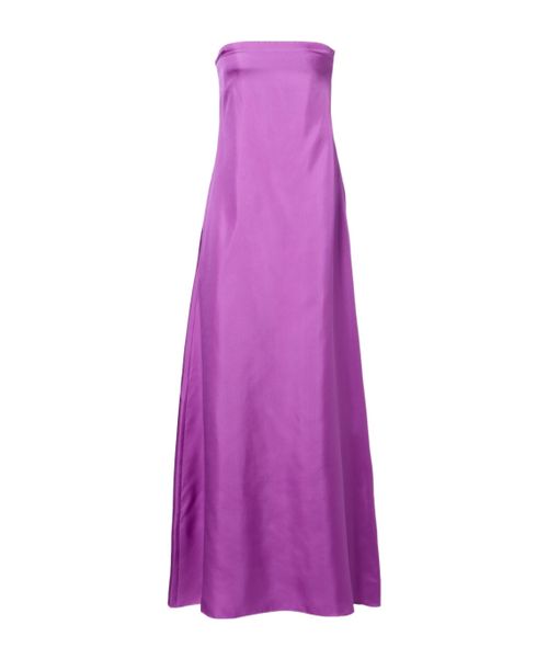 Strapless silk satin gown