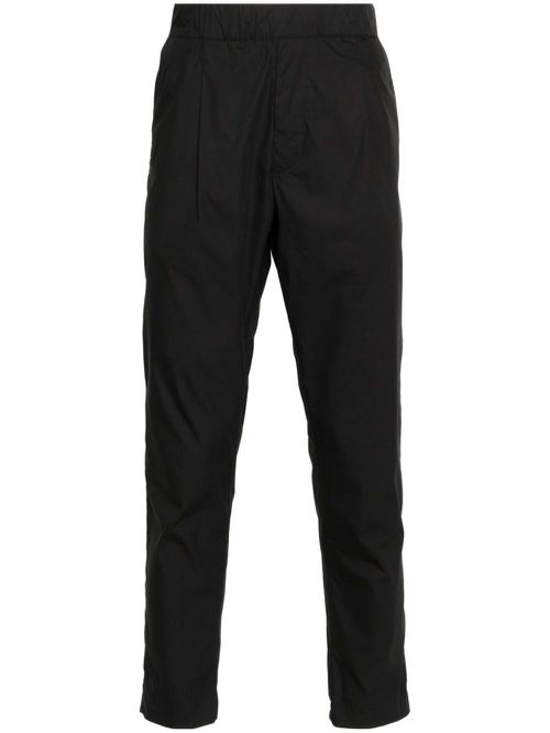 Pleat-detail tapered-leg trousers - Black
