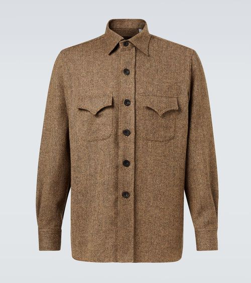 Herringbone wool Western shirt