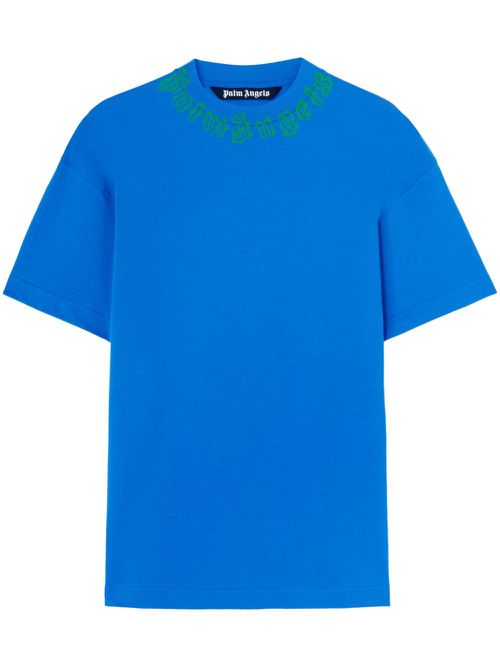 Neck-logo T-shirt - Blue