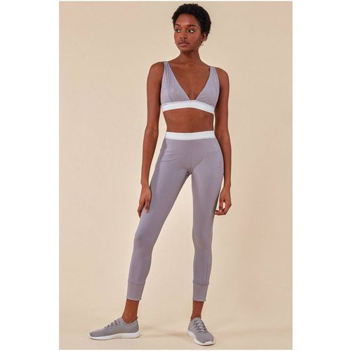 Cosmochic Bralette & Legging Workout Lounge Set - Light Gray