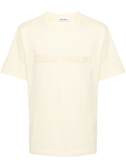 Logo-patch cotton T-shirt - Yellow