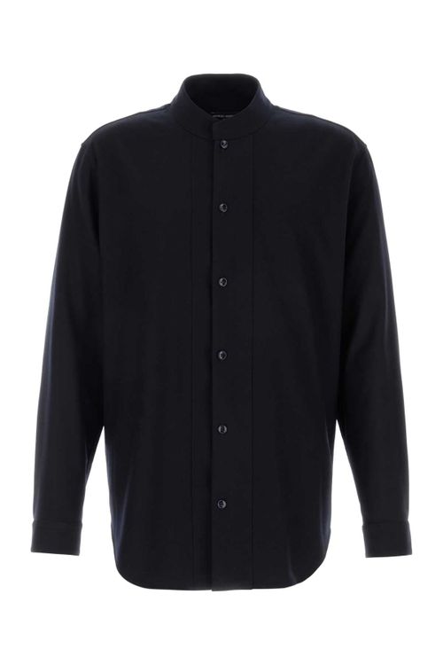 Virgin Wool Shirt — Navy