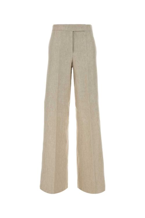 100% Linen Trousers — Beige