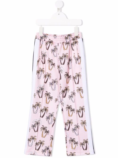 Palm tree-motif track pants - Pink