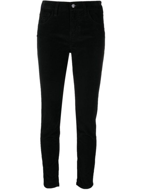 Mid-rise cotton-blend skinny trousers - Black