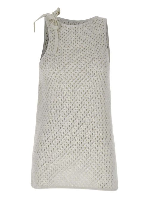 ANDREĀDAMO Fishnet tank top - White