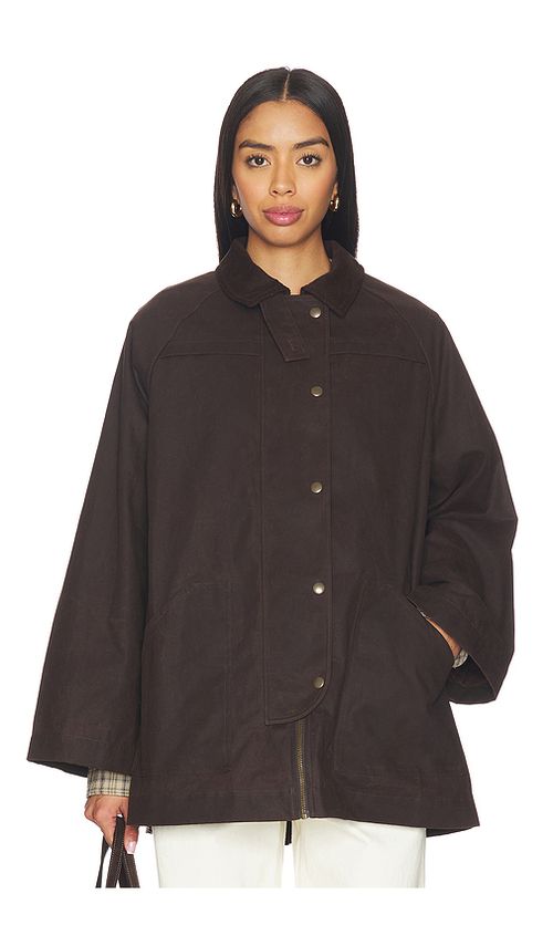 Tularosa Riley Waxed Canvas Barn Jacket in Espresso Brown. M also in L, S, XL