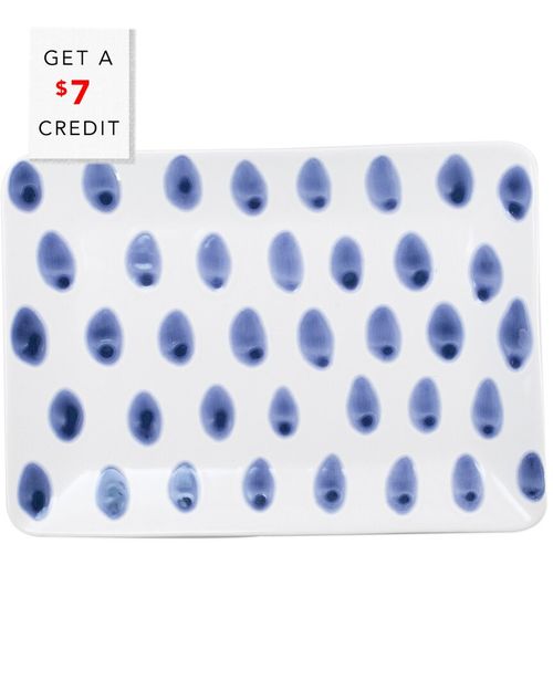 Viva By Santorini Dot Small Rectangular Platter With $7 Credit