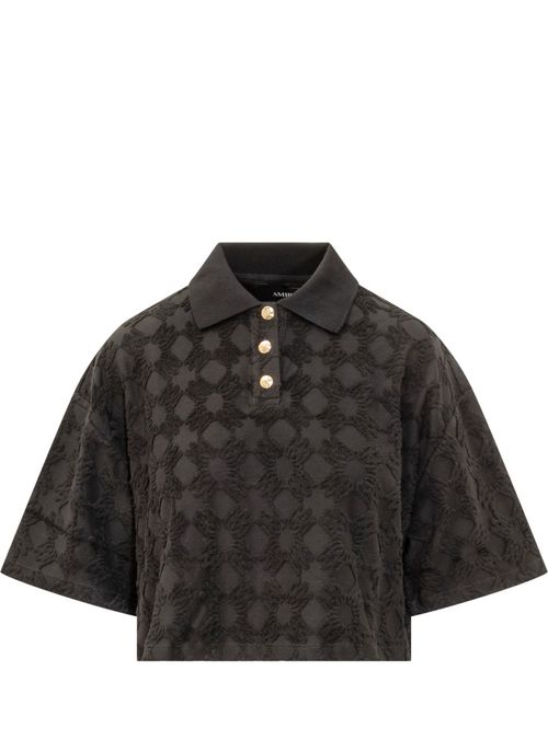 Black Geometric Shirt Collar Polo