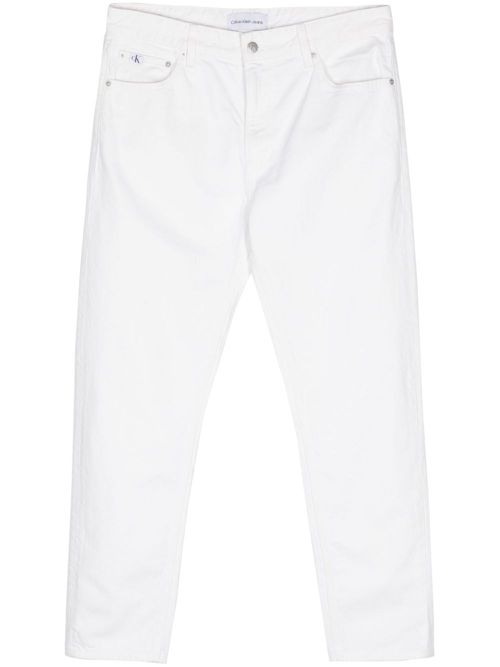 Tapered-leg cropped jeans - White