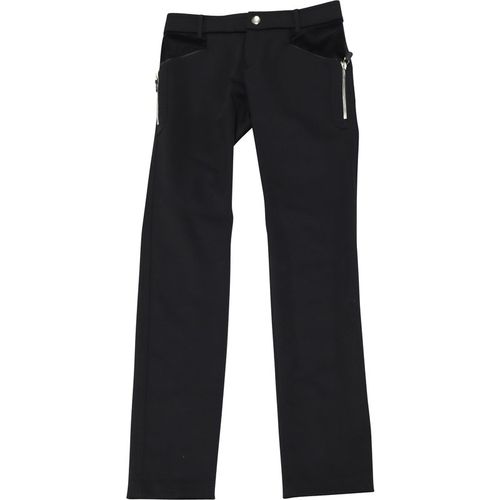 Gucci Pre-owned Womens Black Pants with Silver Zip Detail in Nylon