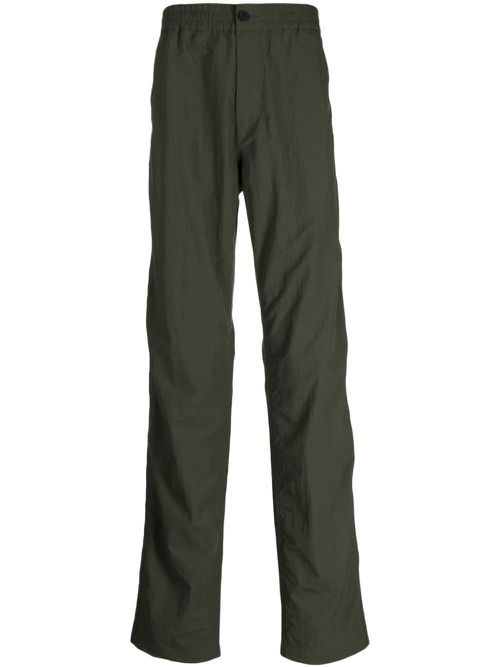 Elasticated-waistband straight-leg trousers - Green