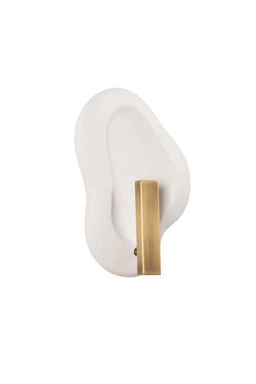 Patina Brass Ceramic Rustic Shell LED Wall Sconce from the Jura Collection
