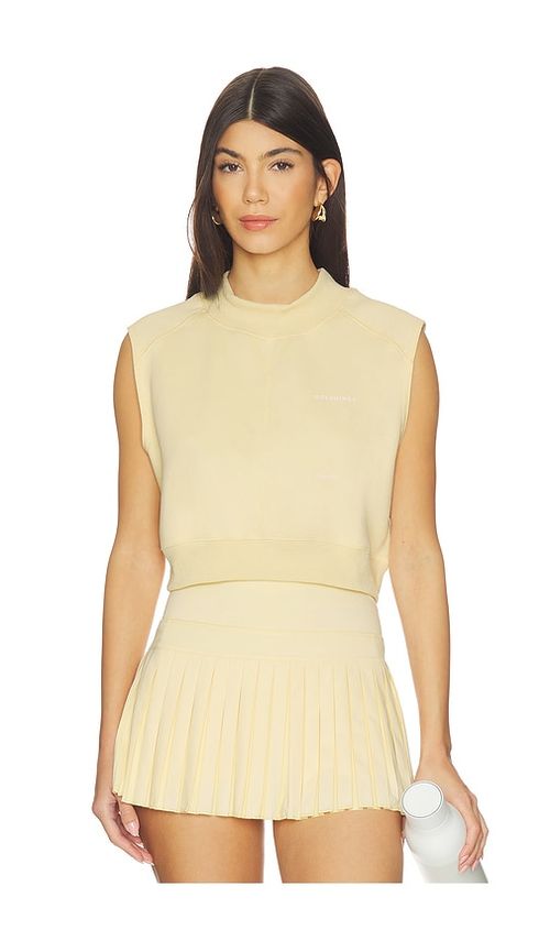 Gold Hinge Mock Neck Sleeveless Top in Yellow. - XS also in S, M