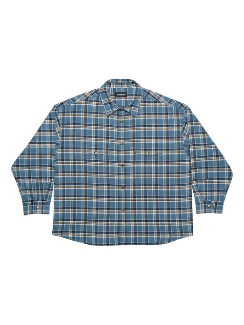 Checked button-up shirt - Blue