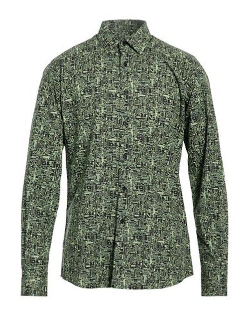 Man Shirt Light green Size 15 Cotton