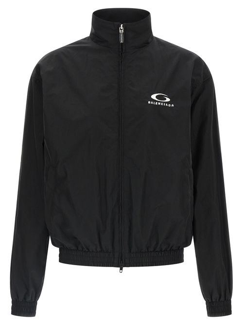 Logo-Embroidered Cotton Bomber Jacket — Black