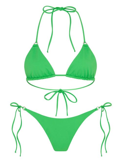 Side tie-fastening bikini bottoms - Green
