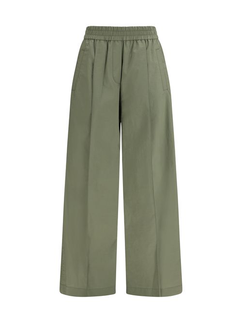Mixed Cotton Trousers — Green