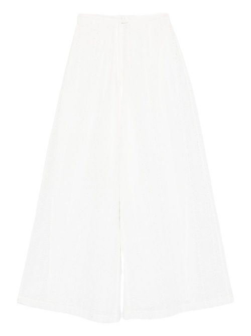 Embroidered cotton trousers