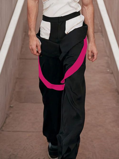 Mens Color-Block Panel Pant SKUK86886 - Black / S
