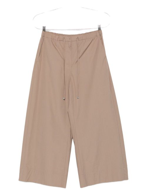 Drawstring cotton trousers - Brown
