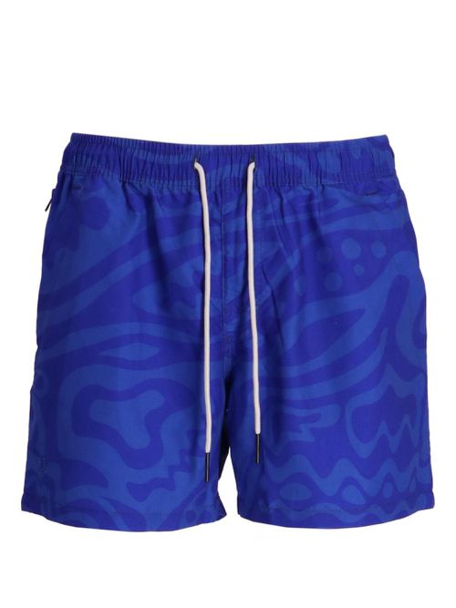 Abstract-print swim shorts - Blue