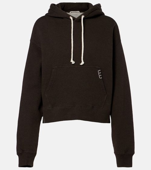 Cropped cotton hoodie