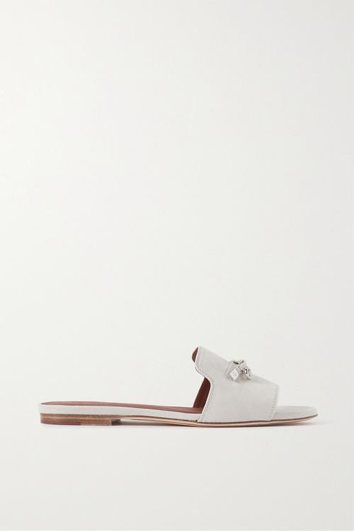 Summer Charms Suede Slides - Gray