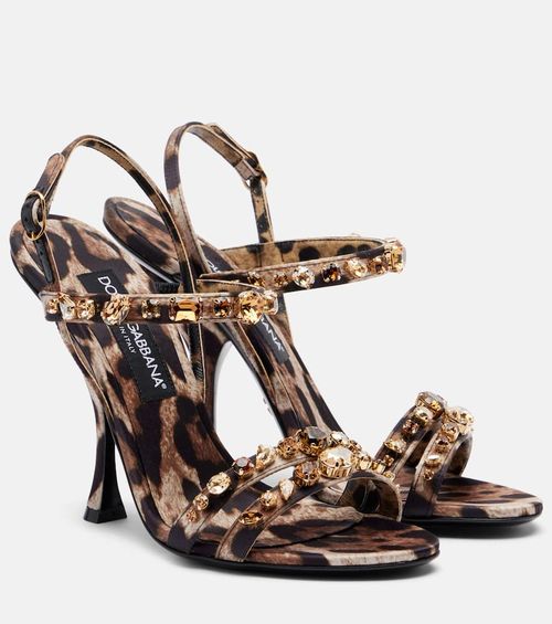 Keira 2.0 105 leopard-print satin sandals