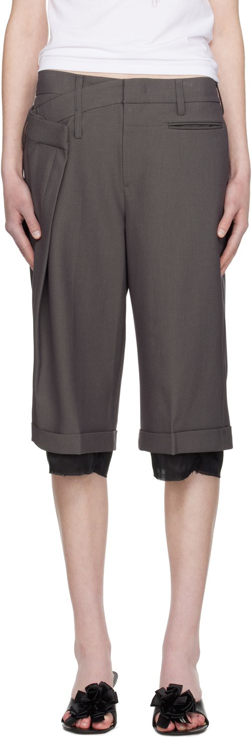 Gray Wrap Over Shorts