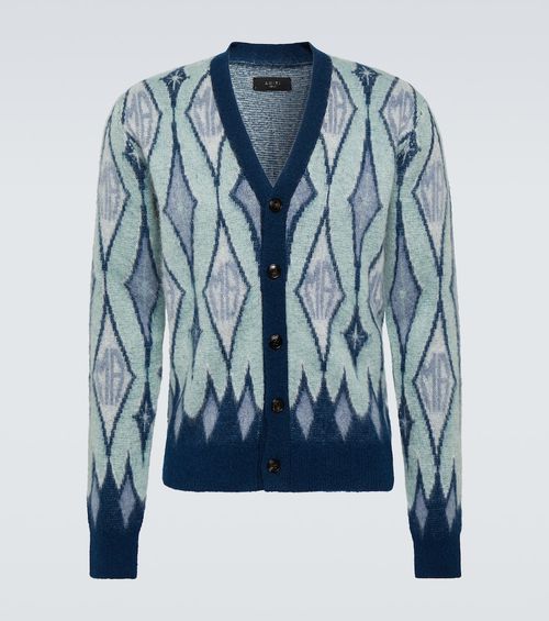 Argyle mohair-blend cardigan