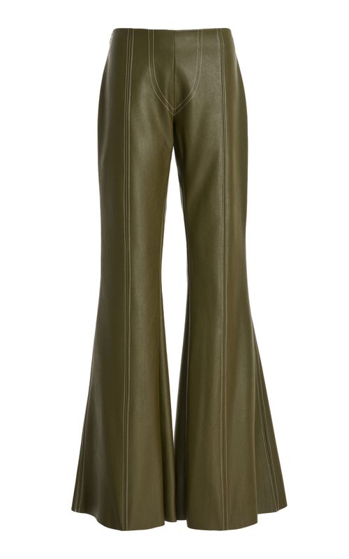 Flared Vegan Leather Pants