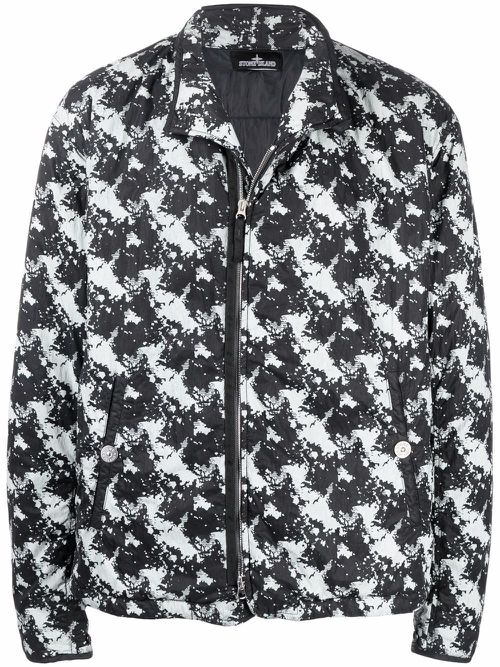 Graphic print bomber jacket - Black