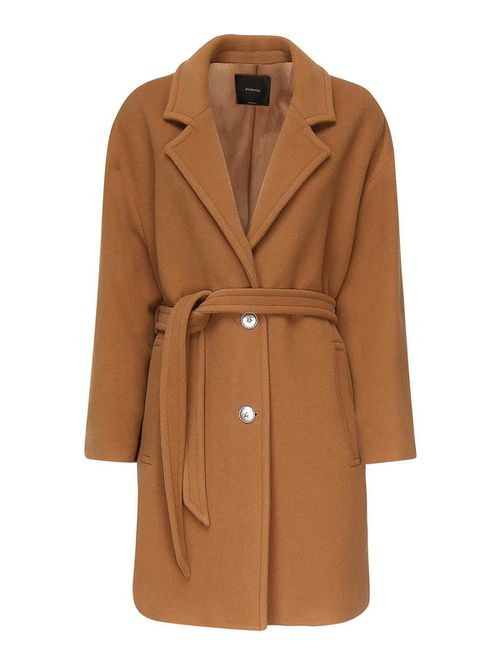 Single-Breasted Wool Blend Coat